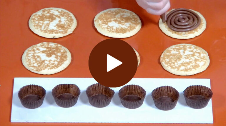 Finger food dolci con pancake e crema nocciola