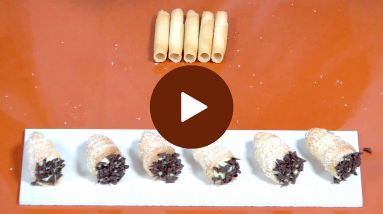 Finger food dolci con crema pasticcera e crema nocciola